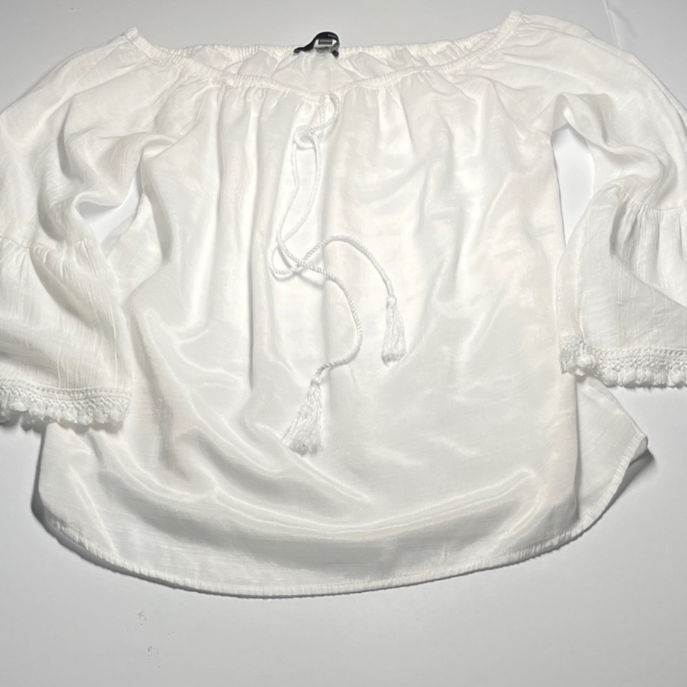 Harve Benard Cream Off-Shoulder Blouse